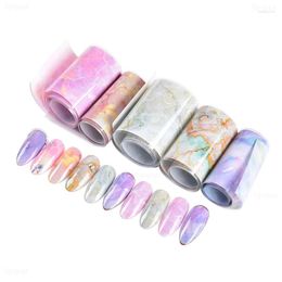 Nail Stickers 1PC 100x4cm Marble Series DIY Art Sticker Slide Marbling Decorations Decals Transfer Foils Starry Sky Paper Manicure Tips