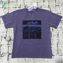 Men's T-Shirts Hip Hop Vintage Washed Batik Light Purple CAVEMPT T Shirt Men Women 1 1 Best Quality Cav Empt C.E Tee Top Inside Tags Q240201