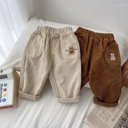 Trousers MILANCEL Autumn Kids Pants Corduroy Enbroidery Girls