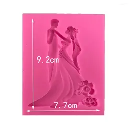 Baking Moulds Wedding Dress Silicone Resin Moulds Fondant Cake Decorating Tools DIY Bride And Groom Kitchen Accessories