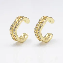 Hoop Earrings Hip Hop Ear Jewelry Accessorie Micro Paved Zircon Cuff Women's Non-Piercing Clip Party Gift 1 Pair