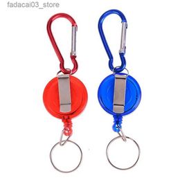 Keychains Lanyards Telescopic Key Chain Creative Metal Easy To Pull Key Chain Anti Loss and Anti-theft Steel Wire Rope Buckle Outdoor Key Ring Q240201