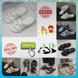 Designer Casual Platform Head Funny One word Drag Slippers Woman Light weight wear resistant breathable Leather rubber soles sandals Flat Summer