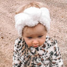 Hair Accessories Autumn Winter Baby Headband Knot Turban Teddy Fabric Thick Ear Warmer Infant Bands For Girls 10 Colour