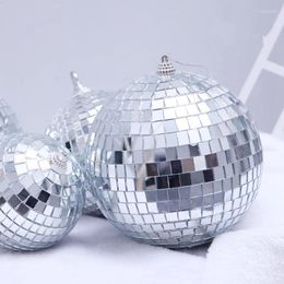 Party Decoration Amawill 3cm 5cm 6cm 8cm Christmas Ball Ornaments Mini Reflective Glass Rotating Mirror Year DJ Disco Decor Favor