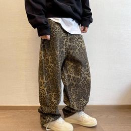 Men's Pants Men Loose Deep Crotch Retro Trousers Hip Hop Leopard Print Full Length Long