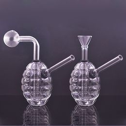 Cheapest Glass Oil Burner Bong with Unique Design Clear Pyrex Thick Glass Oil Burner Water Pipe Recycler Ashcatcher Bong 2pcs