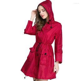 Raincoats Fashion Women Raincoat With Hat Foldable Cuffs Laydies Dress Style Light Rain Coat Waterproof Men Rainwear Windproof Jacket