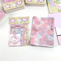 Storage Bags Ins Self-adhesive Opp Bag Pocard Holder Cartoon Milk Strawberry Bear Packaging Cookie Kpop Idols Po Card Cover