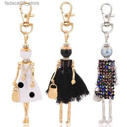 Keychains Lanyards statement fashion women key chain new design keychain holder pendant charms jewelry key ring bag keyrings lady accessory Q240201