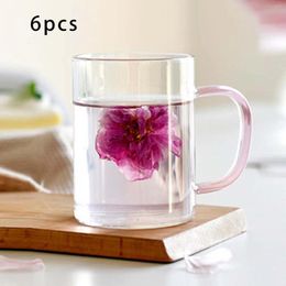 Wine Glasses 6Pcs Coffee Cup Drinking Glass For Cold Beverage Cappuccinos Latte Milk Juice Transparent Set Kitchen Accessories