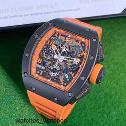 RM Wrist Watch Richardmillie Watchbox Wristwatch RM011-FM Series RM011 Orange Ceramic Limited Edition Fashion Leisure Sports Machinery Wristwatch RM011