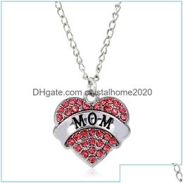 Pendant Necklaces Pretty Necklaces Pendant Fashion Crystal Rhinestone Heart Mom Mum Daughter Sister Necklace Family Gifts Drop Drop De Dhikp