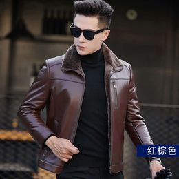 Haining Winter Mens Genuine Leather Clothes Fur Sheepskin Slim Fit Jackets Seasonal Designer Coat MJ1Q