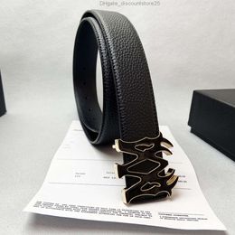 Men Designer Belt Male High Quality Clemence Black Leather Belt Men Male Genuine Leather Strap Luxury Fancy Letter Buckle for Suit Pant Jeans AM 3.8CM LDRQ