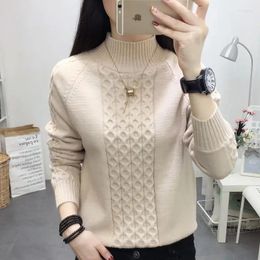 Women's Sweaters Half Turtleneck Sweater Women Jumper 2024 Autum Winter Basic Warm Clothes Female Pull Femme Knitted Cotton Pullover N163