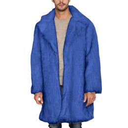 Designer Autumn/winter Mens Suit Collar Faux Fur Long Coat for WPA5