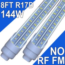 144W T8 LED Tube Lights 8 Foot , R17d HO Fluorescent Bulbs Replacement,White 6500K Milky Cover for Ceiling Plug and Play Shop Warehouse Workshop Garage Barn usastock