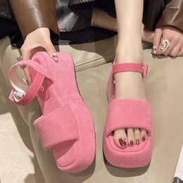 Sandals High Heels Women Wedges Platform Summer Shoes 2024 Casual Designer Dress Slippers Flip Flops Mujer Fad Slides