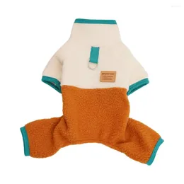 Dog Apparel Color-blocking Design Pet Jumpsuit Soft Comfortable Warm Winter For Dogs Teddy