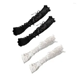 Knee Pads Floral Lace Gloves Long Elbow For Costume Party Lace-up Arm Warmer