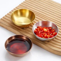 Disposable Dinnerware Korean Stainless Steel Small Sauce Cup Seasoning Spice Dishes Ketchup Pot Dipping Bowl Saucer Tableware Kitchen