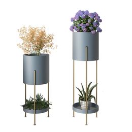 Metal Flower Stand Indoor Iron Pot Living Room Rack Green Radish Modern Shelf Plant 240127