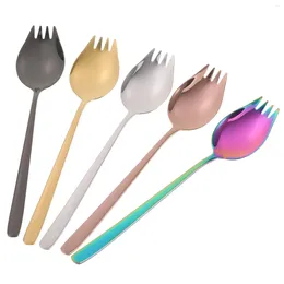 Forks 5pieces Safe To Stainless Steel Spork Spoon For Versatile And Portable Dining Lightweight