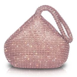 Women Lady Luxury Rhinestone Clutch Shoulder Bag Handbag Purse Party Evening Wedding Prom Birthday Pink Silver Gold Black 240119