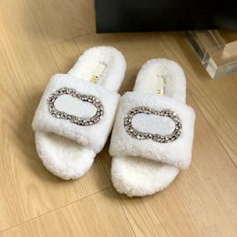 2024 New kid fur teddy bear Slippers Designer womans office fluffy warm sandal Sliders Winter fuzzy Slipper Channel Flat Casual Shoe sandale luxury tazz house slides