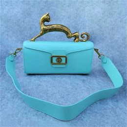 Chic Lanvi Leopard Designer Bag Mirror Quality Shoulder Crossbody Bags Handbags Carrying Tote Bag Cat Carved Handle Square Messenger Bag 230815