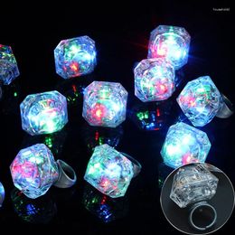 Party Decoration 10pc LED Light Rings Glowing Diamond Creative Neon Flashing Glow Ring Wedding Birthday Kids Gift Toy Festival Favours