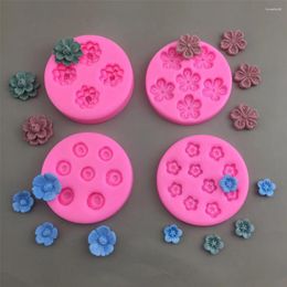 Baking Moulds Mini Cherry Blossom Peach Silicone Mould Mousse Cake Fondant Tool Gypsum Glue Resin Clay DIY Decoration