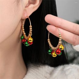 Dangle Earrings Cute Golden Color For Women Exquisite Christmas Style Colorful Bell Pendant Eardrop Jewelry Accessories Year Gifts