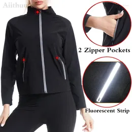 Women's Shapers Aiithuug Fat Burn Jackets Women Body Shaper Trainer Tops With Side Pockets For Sweat Workout Shirt Long Sleeve