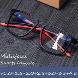 Sunglasses Unisex Multifocal Reading Glasses Men Women's Anti-blue Near Far Presbyopia Transparent Retro HD Lens Progressive Eyeglasses