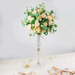 40cm to 120cm)Gold / Clear Acrylic Crystal Pillar Candle Stand Table Centrepiece Wedding Flower Bowl Pedestal 409