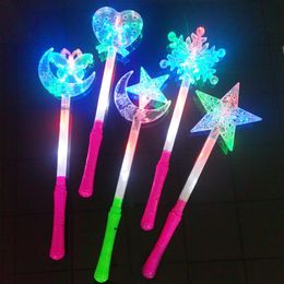 1PC Fluorescent Party Decor Fairy Magic Wand Luminous Girl Happy Birthday Supplies Glow Favor Kids Gift Light Stick 240126