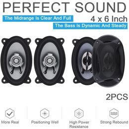 2PCS 4X6 Inch 150280W Universal Car Sers Vehicle Door Auto Audio Music Stereo Full Range Frequency Subwoofer 240126