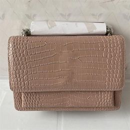 sell classic real leather crocodile grain Clamshell packages fashion chain messenger bag single shoulder crossbody bags handba258e