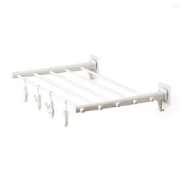 Hangers Plastic Drying Rack For Clothes Retractable Clothing No Punching White Extendable Folding