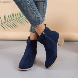 Boots European and American Fashion Womens Boots 2023 Autumn New Short Tube Side Zipper Womens Shoes Platform Boots Zapatillas Traf