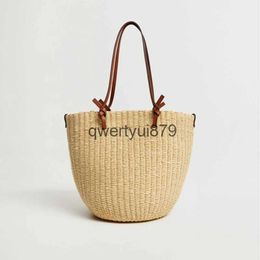 Shoulder Bags Designer Straw Bag Large Capacity Buckets Raan Women Soulder Wicker Woven andbags Luxury Summer Beac Big Tote PurseH2421