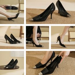 Slingback Pumps women's Pointed Toes geometry Heel Dress shoes Buckle embellished lace-up heels Fashion Designer shoes