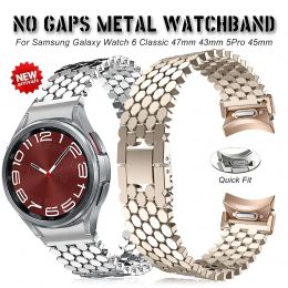 Quick Fit Metal Band for Samsung Galaxy Watch4 5 6 44mm 40mm No Gaps 43 47 45mm Stainless Steel Strap