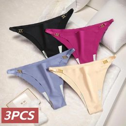 Women's Panties 3PCS/Set Sexy Bikini Seamless Temptation Underwear Female Elasticity Thin Belt Thong Ladies Solid Soft Lingerie