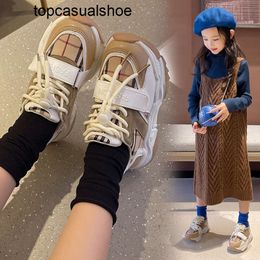 Burberyitys sports shoes 2021 spring Girls and autumn new childrens casual shoes soft soled boys running shoes Korean fashion