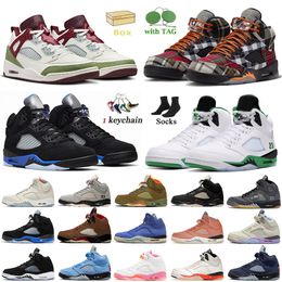 Jumpman 5 Basketball Shoes Mens Trainers Jord 5s Archaeo Brown Year Of The Dragon Burgundy Midnight Navy Lucky Green Olive Black Muslin Pink Sail UNC Aqua Men Sneakers