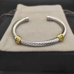5MM DY bracelet cable bracelets luxury designer jewelry women men silver gold Pearl head X shaped cuff Bracelet david Y jewelrys christmas gift charm Z7BC