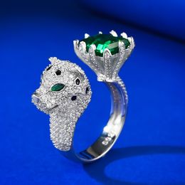 Choucong Original Wedding Rings Luxury Jewellery Pure 100% 925 Sterling Silver Emerald Cut Moissanite Party Eternity Women Animal Engagement Band Ring Gift